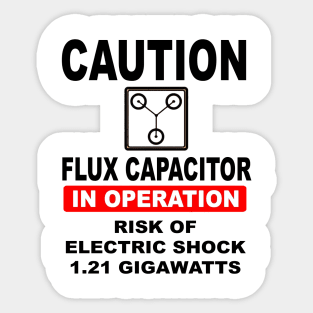 Flux Capacitor Warning Sign Sticker